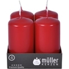 Müller Kerzen Stumpenkerze,  karminrot 2400904891,  1 Packung = 4 Stück,  (Ø x H): 48 x 90 mm