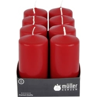 Müller Kerzen Stumpenkerze,  karminrot 2481206091,  1 Packung = 8 Stück,  (Ø x H): 57 x 120 mm