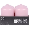 Müller Kerzen Stumpenkerze,  rosa 24006248cw,  1 Packung = 4 Stück,  (Ø x H): 48 x 62 mm