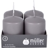 Müller Kerzen Stumpenkerze,  schiefer 2400624881,  1 Packung = 4 Stück,  (Ø x H): 48 x 62 mm