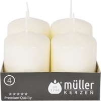 Müller Kerzen Stumpenkerze,  vanille 2400624838,  1 Packung = 4 Stück,  (Ø x H): 48 x 62 mm
