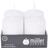 Müller Kerzen Stumpenkerze,  weiß 2400624882,  1 Packung = 4 Stück,  (Ø x H): 48 x 62 mm