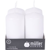 Müller Kerzen Stumpenkerze,  weiß 2400904882,  1 Packung = 4 Stück,  (Ø x H): 48 x 90 mm