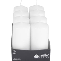 Müller Kerzen Stumpenkerze,  weiß 2481206082,  1 Packung = 8 Stück,  (Ø x H): 57 x 120 mm