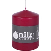 Müller Kerzen Stumpenkerze,  weinrot 2010815747,  1 Packung = 6 Stück,  (Ø x H): 57 x 80 mm