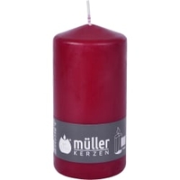 Müller Kerzen Stumpenkerze,  weinrot 2011356847,  1 Packung = 6 Stück,  (Ø x H): 68 x 135 mm