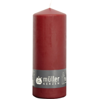 Müller Kerzen Stumpenkerze,  weinrot 2011807047,  1 Packung = 6 Stück,  (Ø x H): 70 x 180 mm