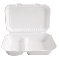 NATURESTAR Double Bio Take-Away-Box 41225,  1 Karton = 250 Stück,  16 x 6, 8 x 24, 5 cm,  weiß