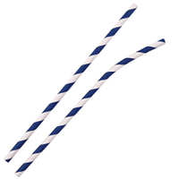 NATURESTAR Flex Papier-Trinkhalme,  gestreift mit Knick,  19, 5 cm 42156,  1 Packung = 100 Stück,  dunkelblau-weiß
