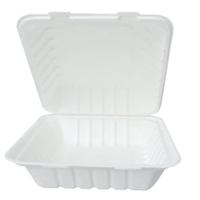 NATURESTAR Hamburger Bio Lunchbox,  rechteckig 41224,  1 Karton = 250 Stück,  23 x 8, 5 x 23 cm,  weiß