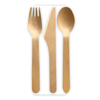NATURESTAR Holzbesteck-Set Bio Triple,  4-teilig 388603,  1 Karton = 500 Sets