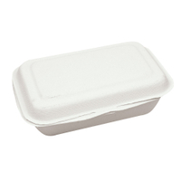 NATURESTAR Single Bio Take-Away-Box 41217,  1 Packung = 50 Stück,  12, 5 x 4, 9 x 17 cm,  weiß