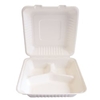 NATURESTAR Triple Bio Take-Away-Box Menübox 41223,  1 Karton = 250 Stück,  20 x 22, 5 cm,  weiß
