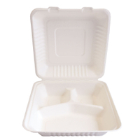 NATURESTAR Triple Bio Take-Away-Box Menübox 41223,  1 Karton = 250 Stück,  20 x 22, 5 cm,  weiß