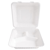 NATURESTAR Triple Bio Take-Away-Box Menübox 41226,  1 Karton = 250 Stück,  23 x 23 cm,  weiß