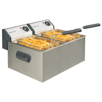 Neumärker Elektro Fritteuse Edelstahl 00-00147,  2 x 5 Liter ohne Fettablauf