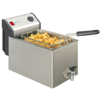 Neumärker Elektro Fritteuse Edelstahl 00-00148,  1 x 8 Liter mit Fettablauf