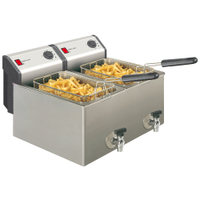 Neumärker Elektro Fritteuse Edelstahl 00-00149,  2 x 8 Liter mit Fettablauf