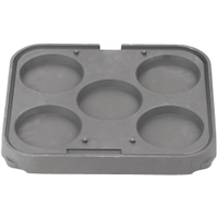 Neumärker Manufaktur Backplatte für Tartlet Basisgerät 31-40601,  T5: 5 Mulden à oben Ø 125 mm,  unten Ø 110 mm,  Höhe 20 mm