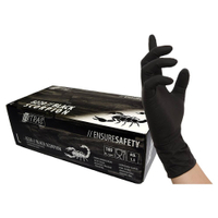 NITRAS BLACK SCORPION Latex Einmalhandschuhe,  schwarz 8220-S,  1 Packung = 100 Stück,  Größe: S