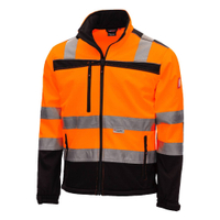 NITRAS Hawkeye Warnschutz-Softshelljacke,  neonorange/schwarz 7170-XXXL,  Größe XXXL