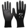 NITRAS Nylon-PU-Handschuhe,  schwarz 6215-7,  1 Packung = 12 Paar,  Größe M (7)
