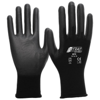 NITRAS Nylon-PU-Handschuhe,  schwarz 6215-9,  1 Karton = 240 Paar,  Größe XL (9)