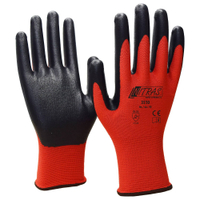 NITRAS Nylonhandschuhe 3510-7-Rot,  1 Karton = 144 Paar,  Größe 7