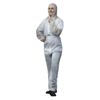 NITRAS PP-Overall mit Kapuze,  weiß 4514-XXXL,  1 Karton = 50 Stück,  Größe: XXXL