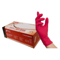 NITRAS RED WAVE Nitril Einmalhandschuhe,  rot 8326-M,  1 Karton = 10 Packungen = 1000 Stück,  Größe: M
