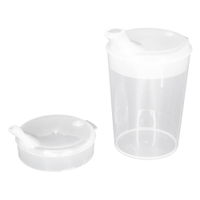 NITRAS Schnabeltasse Set,  3-teilig 772500,  1 Set = 1 Becher,  2 Deckel,  Öffnung 4x4 und 12x10 mm,  transparent