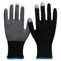 NITRAS SMART SWIPE Strickhandschuhe,  PVC Noppen,  schwarz 6102-10,  1 Paar,  Größe 10