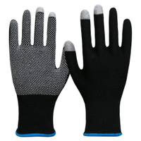 NITRAS SMART SWIPE Strickhandschuhe,  PVC Noppen,  schwarz 6102-9,  1 Packung = 12 Paar,  Größe 9