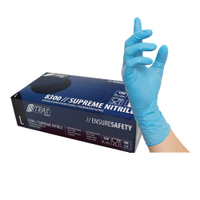 NITRAS SUPREME NITRILE Nitril Einmalhandschuhe,  blau 8300-M,  1 Packung = 100 Stück,  Größe: M