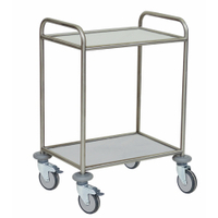 novocal Edelstahl-Mehrzweckwagen mit Vollkernfachböden SEV 2/64,  (B x T x H) 730 x 540 x 965 mm SEV2/64