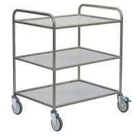 novocal Edelstahl-Mehrzweckwagen mit Vollkernfachböden SEV 3/64,  (B x T x H) 730 x 540 x 965 mm SEV3/64