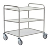 novocal Edelstahl-Mehrzweckwagen mit Vollkernfachböden SEV 3/86,  (B x T x H) 940 x 730 x 965 mm SEV3/86