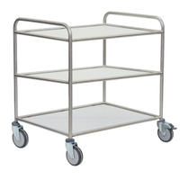 novocal Edelstahl-Mehrzweckwagen mit Vollkernfachböden SEV 3/86,  (B x T x H) 940 x 730 x 965 mm SEV3/86