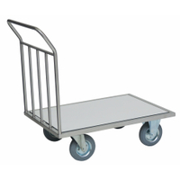 novocal Edelstahl-Transportwagen STE 70,  (BxTxH) 1080 x 695 x 1045 mm,  nur mit Stirnwand
