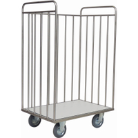 novocal Edelstahl-Transportwagen TRE 81,  (BxTxH) 1070 x 740 x 1700 mm,  mit Rückwand