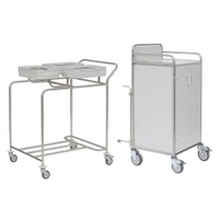novocal Stationswagen SW 700 inkl. Hohem Frischwäscheschrank SW701K – NW43,  Kombination Dreifachsammler + 1 Schublade