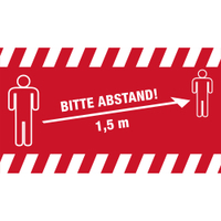 Novus Abstand halten Hinweismatten,  150 x 85 cm 62-SMARTC-2,  Farbe: rot mit weißer Schrift