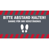 Novus Abstand halten Hinweismatten,  150 x 85 cm 62-SMARTC-3,  Farbe: grau mit weißer Schrift