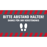Novus Abstand halten Hinweismatten,  150 x 85 cm 62-SMARTC-3,  Farbe: grau mit weißer Schrift