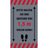 Novus Abstand halten Hinweismatten,  85 x 150 cm 62-SMARTC-1,  Farbe: grau mit schwarzer Schrift