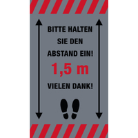Novus Abstand halten Hinweismatten,  85 x 150 cm 62-SMARTC-1,  Farbe: grau mit schwarzer Schrift