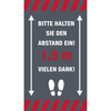 Novus Abstand halten Hinweismatten,  85 x 150 cm 62-SMARTC-4,  Farbe: grau mit weißer Schrift
