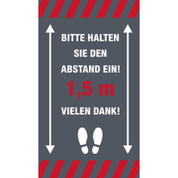 Novus Abstand halten Hinweismatten,  85 x 150 cm 62-SMARTC-4,  Farbe: grau mit weißer Schrift