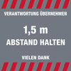Novus Abstand halten Hinweismatten,  90 x 90 cm 62-SMARTD-1,  Farbe: grau mit weißer Schrift