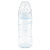 NUK Baby Blue First Choice Babyflasche + Silikon-Ventilsauger 10.216.107,  Füllmenge: 300 ml,  Saugergröße 1 M